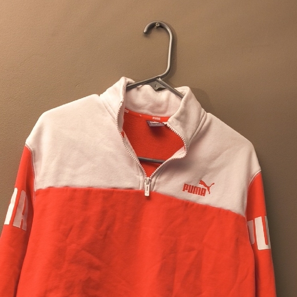 Puma - Like New - Salmon and White Quarter-Zip  Women's Sweater - Picture 2 of 12